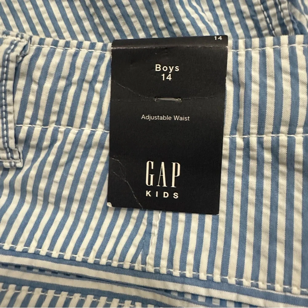 NEW NWT Boys size 14 Gap Seersucker Shorts with Adjustable Waist Gingham
